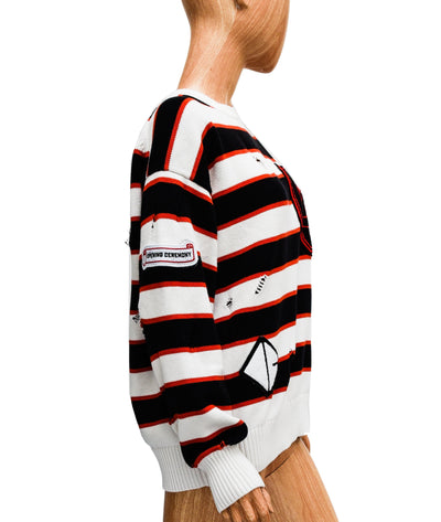 Opening Ceremony Clothing XS Distressed Varsity Crew Sweater