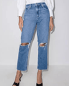 Paige Clothing Medium | US 29 Paige Blue Noella Distressed Low-Rise jeans