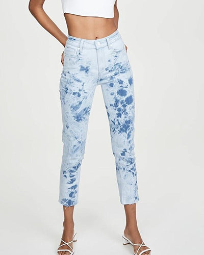 Paige Clothing XS | 24 "Hoxton Slim Raw Hem" in "Indigo Tie Dye"