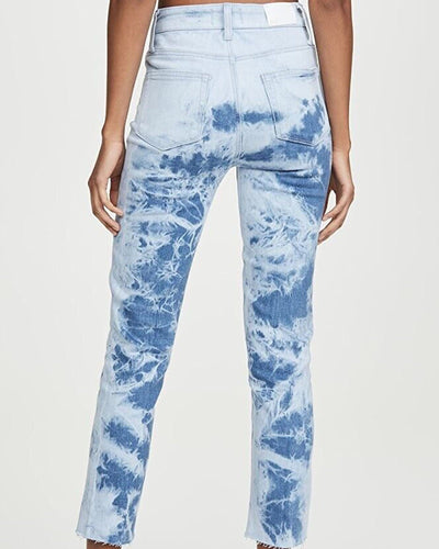 Paige Clothing XS | 24 "Hoxton Slim Raw Hem" in "Indigo Tie Dye"