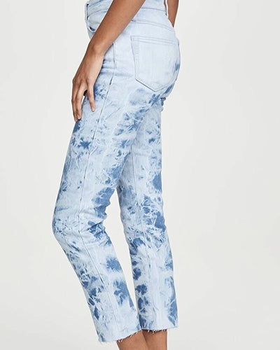 Paige Clothing XS | 24 "Hoxton Slim Raw Hem" in "Indigo Tie Dye"