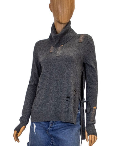Pam & Gela Clothing XS Distressed Turtleneck Sweater