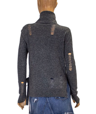 Pam & Gela Clothing XS Distressed Turtleneck Sweater