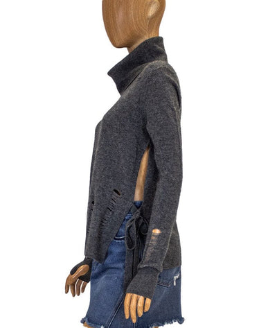 Pam & Gela Clothing XS Distressed Turtleneck Sweater
