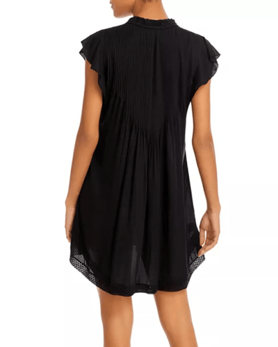 Poupette St Barth Clothing Small Sasha Pleated Mini Dress In Black
