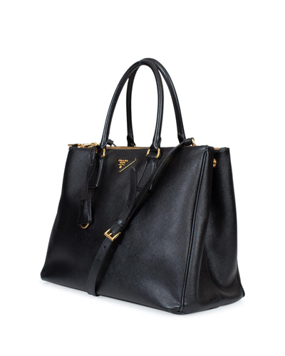 Prada Bags One Size Large Saffiano Luxe Double Zip Galleria Tote