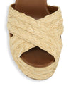 Prada Shoes Small | 6 Leather & Raffia Wedge Sandals