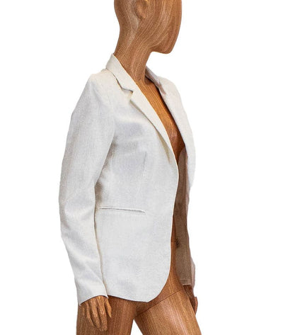 Rachel Zoe Clothing Small Faux Pocket Linen Blazer