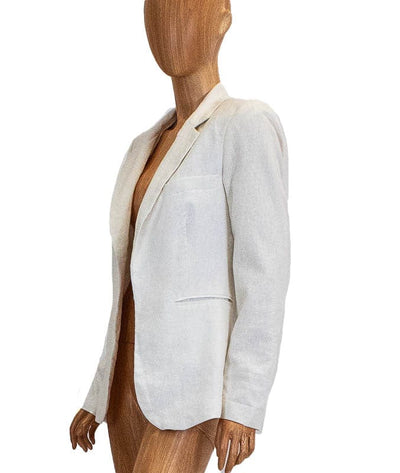 Rachel Zoe Clothing Small Faux Pocket Linen Blazer