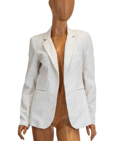 Rachel Zoe Clothing Small Faux Pocket Linen Blazer