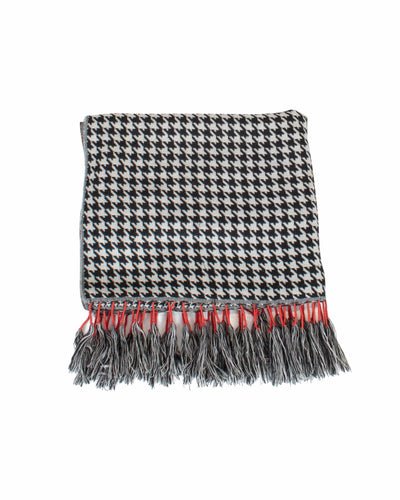 Rag & Bone Accessories One Size Houndstooth Scarf with Fringe Trim