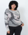 Rag & Bone Clothing Large Grey Camo Print Sweater