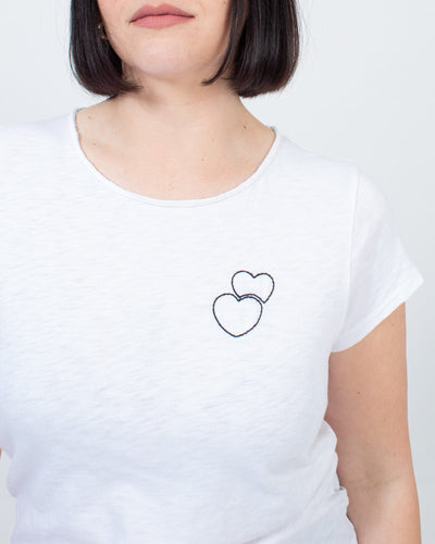 Rag & Bone Clothing Medium Heart Embroidered Tee