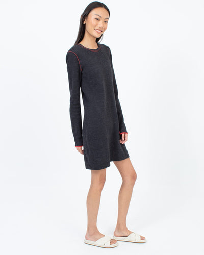 Rag & Bone Clothing Small Dark Grey Wool Mini Dress