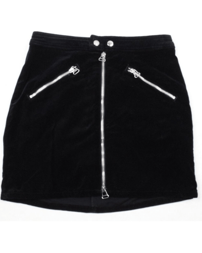 Rag & Bone Clothing Small | US 2 Racer Black Velvet Front Zip Moto Skirt