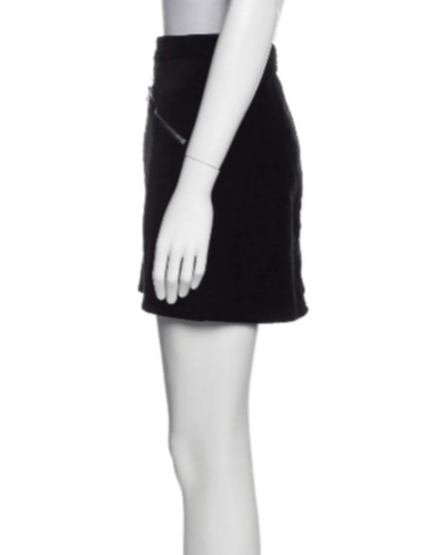 Rag & Bone Clothing Small | US 2 Racer Black Velvet Front Zip Moto Skirt