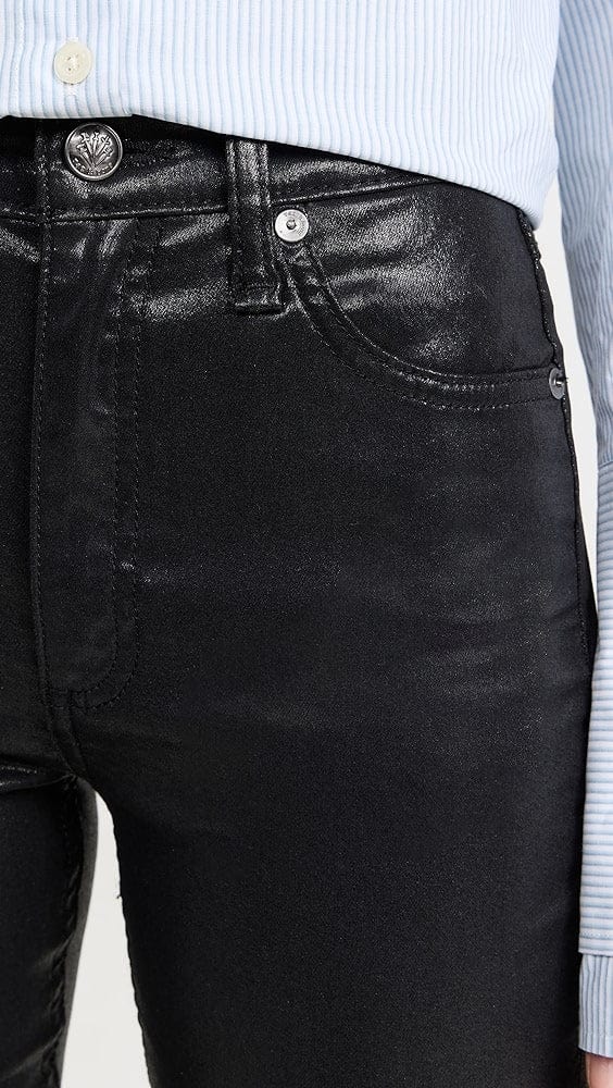 Rag & Bone Clothing XS | 24 "Nina" Coated Black Jean