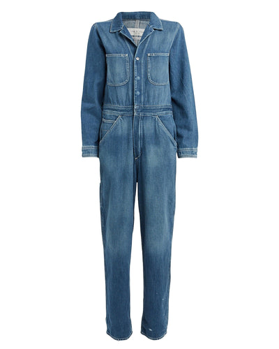 Rag & Bone Clothing XS Faded Boiler Denim Jumpsuit in Lily