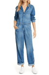 Rag & Bone Clothing XS Faded Boiler Denim Jumpsuit in Lily