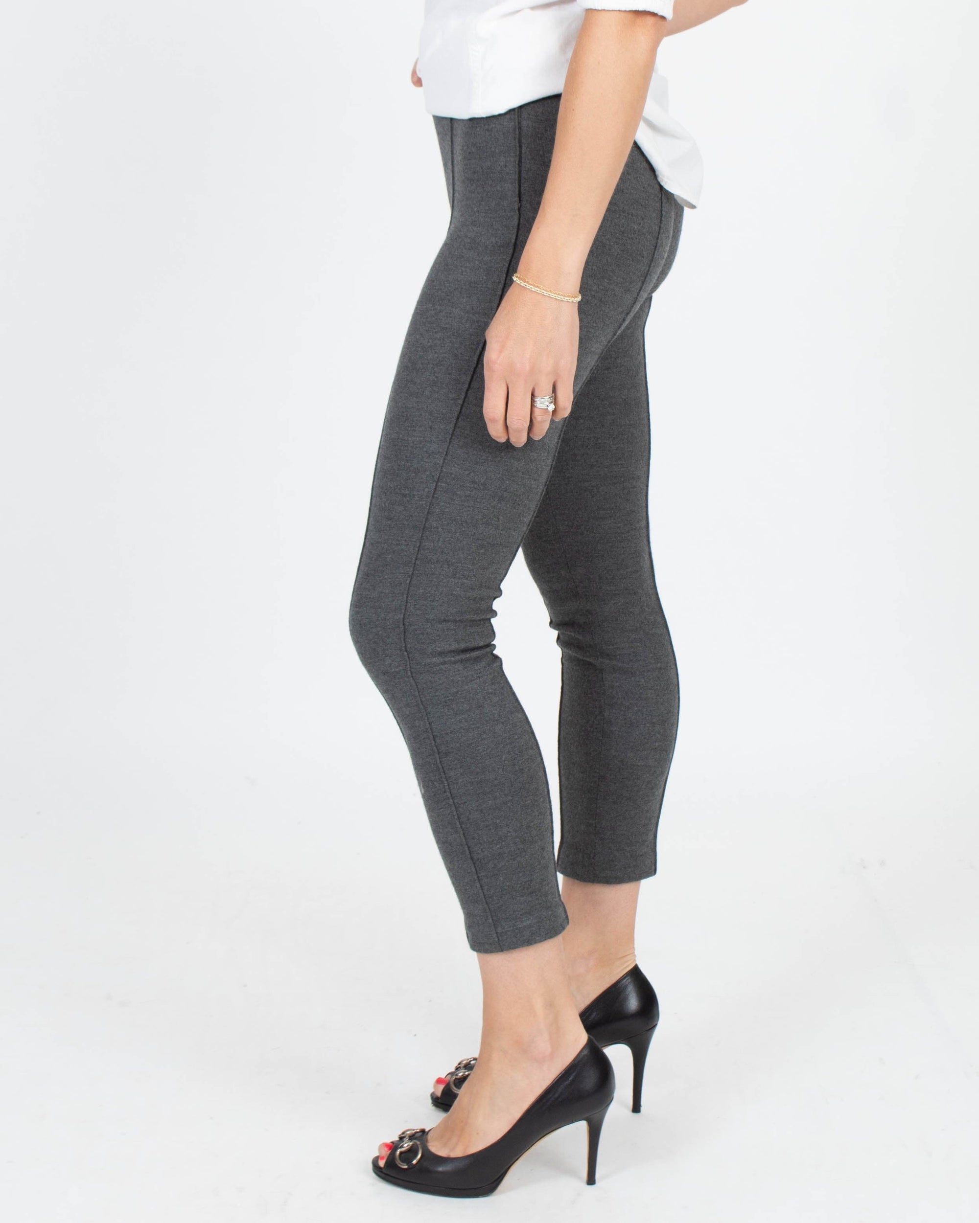 Wool Grey Seamed Leggings