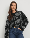 Rails Clothing Large Perci Sweater Charcoal Cats