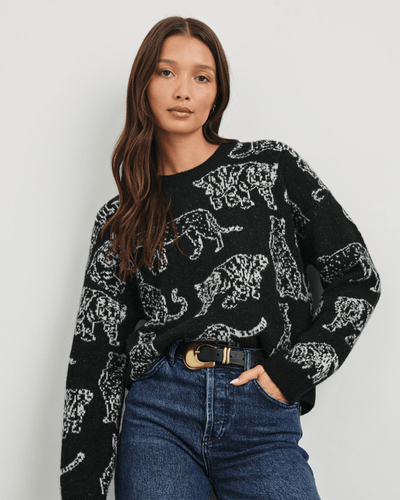 Rails Clothing Large Perci Sweater Charcoal Cats