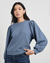 Tiffany Balloon Sleeve Cotton Sweatshirt