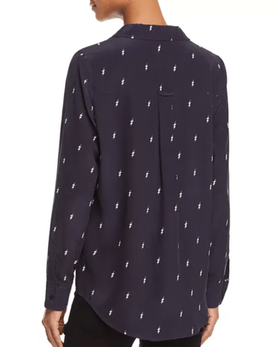 Rails Clothing Medium Kate Lightening Print Silk Shirt