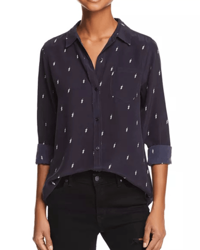 Rails Clothing Medium Kate Lightening Print Silk Shirt