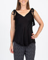 Raquel Allegra Clothing Small Black Satin Tie Tank