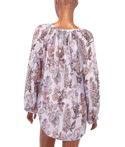 Raquel Allegra Clothing Small Floral Long Sleeve Top