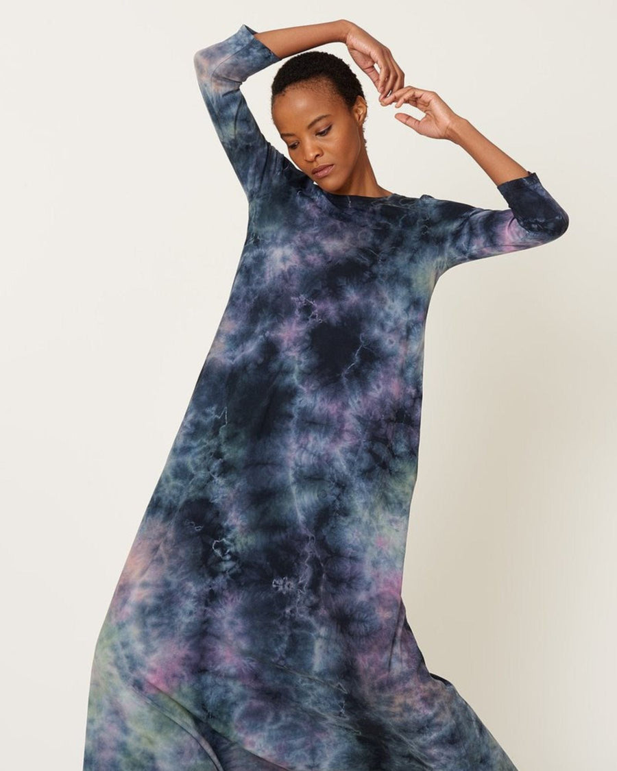 Raquel Allegra Clothing XS | US 0 Drama Maxi Dress in Nebula Tie Dye