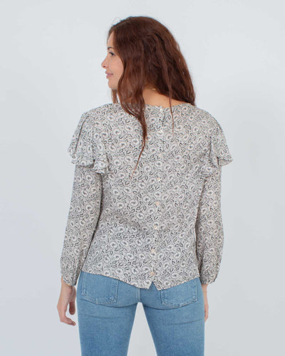 Rebecca Taylor Clothing Large | US 10 Floral Print Blouse