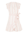 Rebecca Taylor Clothing Medium | US 6 Yarn Dyed Stripe Wrap Dress in Snow