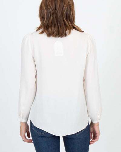 Rebecca Taylor Clothing Medium | US 8 Cream Silk Blouse