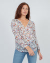 Rebecca Taylor Clothing Medium | US 8 Floral V-neck Blouse