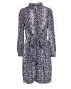 Rebecca Taylor Clothing Small | US 6 Grey Snakeskin Print Tied Silk Shirtdress
