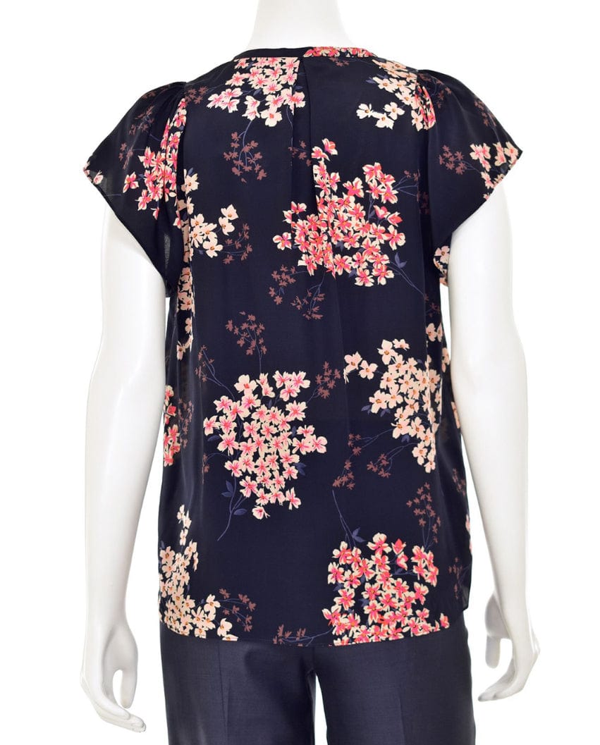 Rebecca Taylor Clothing Small | US 6 Navy Floral Blouse