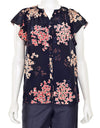 Rebecca Taylor Clothing Small | US 6 Navy Floral Blouse