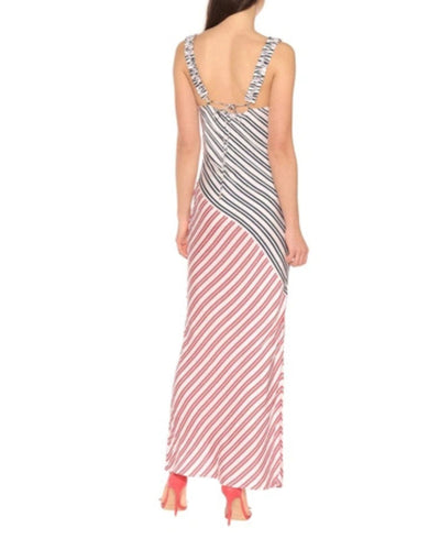 Rebecca Vallance Clothing Medium | US 8 Marrakech Striped Satin Maxi Dress In Multicoloured
