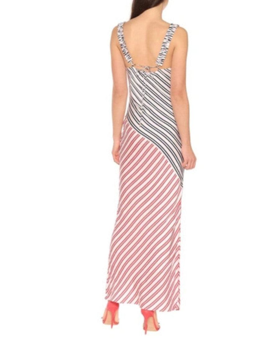 Rebecca Vallance Clothing Medium | US 8 Marrakech Striped Satin Maxi Dress In Multicoloured