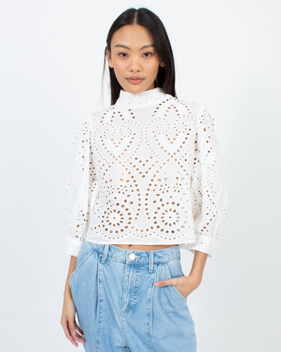 Rolla's Clothing Medium Eyelet Cropped Blouse