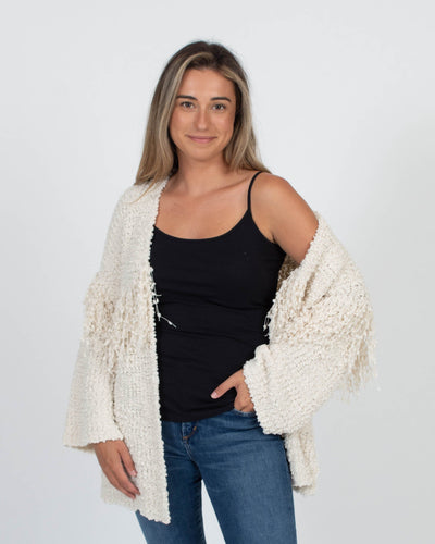 saltwater LUXE Clothing Small Fringe Knit Cardigan