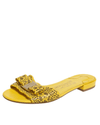 Salvatore Ferragamo Shoes Small | US 6.5 Gil Laser Cut Flat Slide Sandals Mimosa