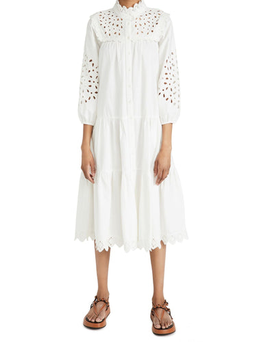 Sea New York Clothing XXS Hazel Eyelet Button Down Dress