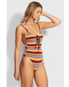 Seafolly Clothing Large | US 10 I AUS 14 Seafolly 8 Baja Stripe One-Piece Swimsuit