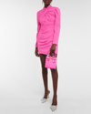 SELF-PORTRAIT Clothing XS | US 2 Self Portrait Pink Stretch Crepe Twisted Collar Mini Dress