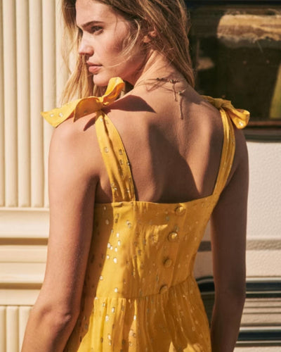 SÉZANE Clothing Medium | US 8 I IT 38 Metallic Yellow Dress