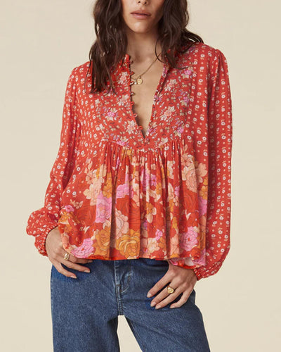 SPELL Clothing Medium "Yellow Rose Boho" Blouse