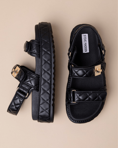 Steve Madden Shoes Small | 7 Big Mona Black Quilted Leather Slingback Sandals